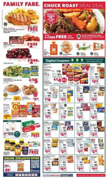 Check the newest Family Fare weekly ad, valid Feb 20 – Feb 26, 2022. Family Fare has special promotions running all the time and you can find great savings throughout the store every week. Stock up your pantry with this week’s best deals, and bite into some tasty savings on natural Angus boneless top sirloin …
